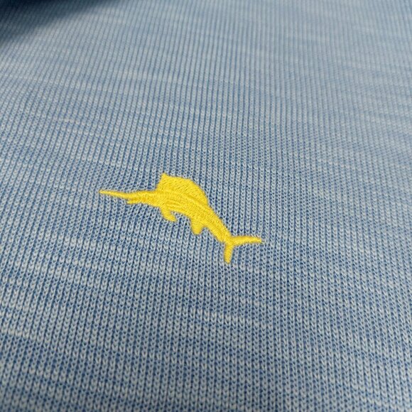 Tommy Bahama Mens Blue Relax Sweatshirt Quarter Zip Pullover Marlin Logo - Picture 10 of 11